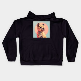 Norwich Terrier in 70's Kids Hoodie